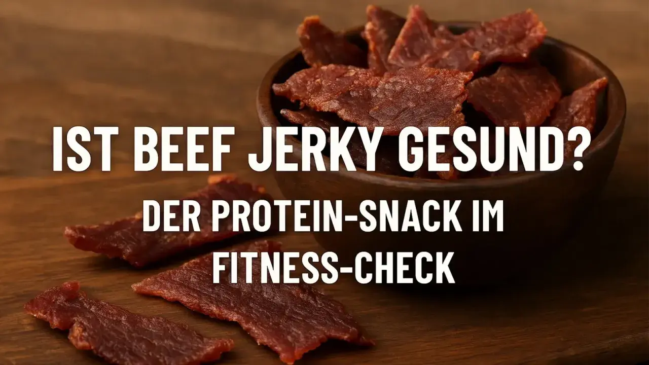 Getrocknetes Rindfleisch, auch bekannt als Beef Jerky, wird als proteinreicher Snack im Fitness-Check beleuchtet.